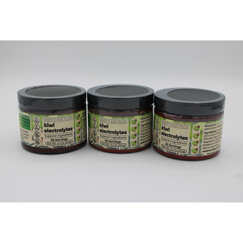 Santa Cruz Paleo Kiwi Electrolytes Powder 30 Servings 4.4oz 3‎ Pack Exp 01/27